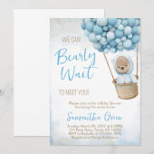 クマの赤ちゃんが待ち遠しい！ベイビーシャワーの招待状 招待状 (正面/裏面)