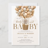 クマの赤ちゃんが待ち遠しい！ベイビーシャワー 招待状 (正面)