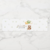 クマの赤ちゃんが楽しみで待ち遠しい風船のベイビーシャワー ペットボトルラベル (シングルラベル)