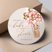 クマの赤ちゃんが楽しみに待っています! クラシックなベビーシャワーラウンドステッカー ラウンドシール