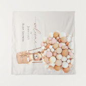 クマの赤ちゃんが楽しみに待っています！ベイビーシャワータペストリー タペストリー (正面(横))