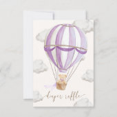 クマの赤ちゃんが生まれるのを今か今かと待ち遠しい テディベア おむつくじ券 招待状 (裏面)