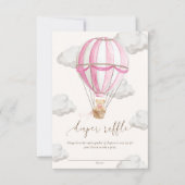 クマの赤ちゃんが生まれるのを今か今かと待ち遠しい テディベア おむつくじ券 招待状 (正面)