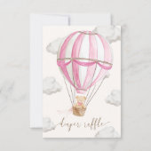 クマの赤ちゃんが生まれるのを今か今かと待ち遠しい テディベア おむつくじ券 招待状 (裏面)