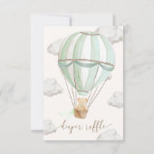 クマの赤ちゃんが生まれるのを今か今かと待ち遠しい テディベア おむつくじ券 招待状 (裏面)