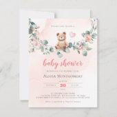 クマの赤ちゃんと一緒に待ち遠しい - ベビーシャワーの招待状 招待状 (正面)