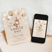 クマの赤ちゃんのシャワーパーティー　ベアベイビーシャワー 招待状