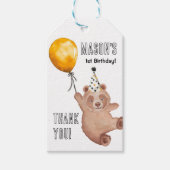クマの赤ちゃんの誕生日感謝タグ – テディベアのお気に入り ギフトタグ (正面)