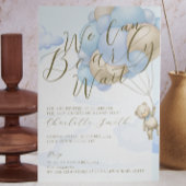 クマの赤ちゃんを待ち遠しくて仕方ない クマの男の子 ベビーシャワー 招待状