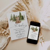 クマの赤ちゃんを待ち遠しくて仕方ない！ベイビーシャワーの招待状 招待状