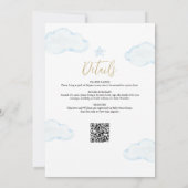 クマの赤ちゃんを待ち遠しくて仕方ない 青い男の子のベビーシャワー 招待状 (裏面)