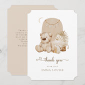 クマの赤ちゃん待ち遠しいよ 感謝カード (正面/裏面)