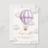 クマの赤ちゃん待ち遠しい テディベア おむつくじチケット 招待状 (正面)