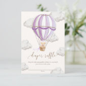 クマの赤ちゃん待ち遠しい テディベア おむつくじチケット 招待状 (スタンド正面)