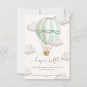 クマの赤ちゃん待ち遠しい テディベア おむつくじチケット 招待状 (正面)