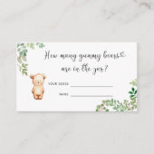 クマの赤ん坊シャワーは何人のグミベアを推測 エンクロージャーカード (正面)