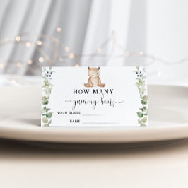 クマの赤ん坊シャワーは何人のグミベアを推測 エンクロージャーカード