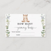 クマの赤ん坊シャワーは何人のグミベアを推測 エンクロージャーカード (正面)