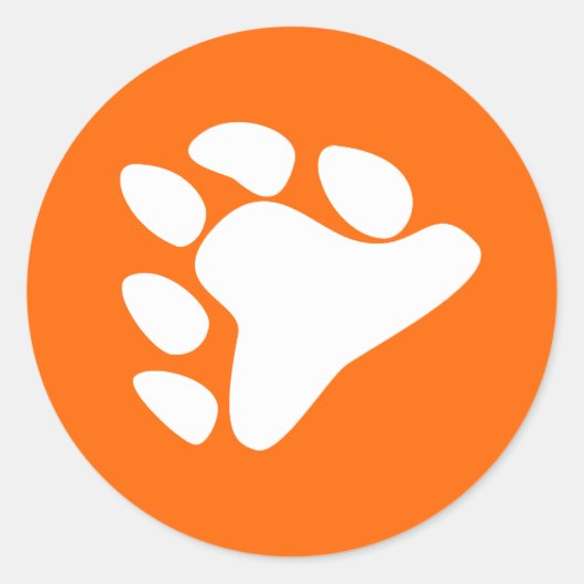 クマの足の記号(白) ラウンドシール (正面)