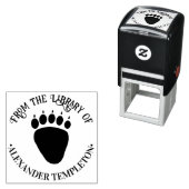 クマの足跡図書館本名エンボッサー セルフインキングスタンプ (インサイチュ)