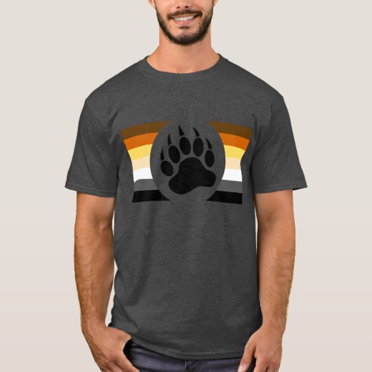 クマの足 クマのプライドフラグストライプ Tシャツ (正面)