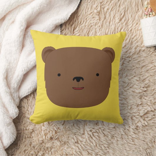 クマの頭 クッション (ブランケット)