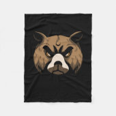 クマの頭 フリースブランケット (正面)