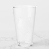 クマの頭、野生で自由な、手で描かれたイラストレーション タンブラーグラス (正面)