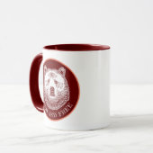 クマの頭、野生で自由な、手で描かれたイラストレーション マグカップ (正面左)