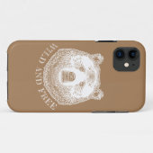 クマの頭、野生で自由な、手で描かれたイラストレーション Case-Mate iPhoneケース (裏面(横))