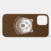 クマの頭、野生で自由な、手で描かれたイラストレーション Case-Mate iPhoneケース (裏面 (横))