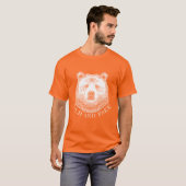 クマの頭、野生で自由な、手で描かれたイラストレーション Tシャツ (正面フル)