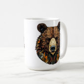 クマの顔のポリゴナルアート コーヒーマグカップ (正面右)