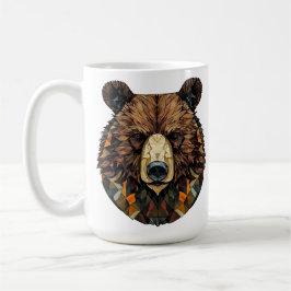 クマの顔のポリゴナルアート コーヒーマグカップ