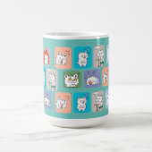 クマの顔パターン コーヒーマグカップ (中央)