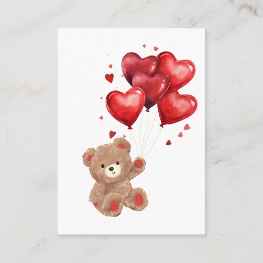 クマの風船おむつラッフルゲーム エンクロージャーカード (裏面)