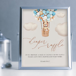 クマの風船おむつラッフルサイン フォトプリント