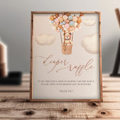 クマの風船おむつラッフルサイン フォトプリント