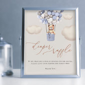 クマの風船おむつラッフルサイン フォトプリント