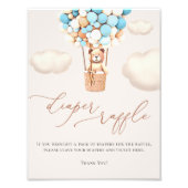 クマの風船おむつラッフルサイン フォトプリント            (正面)