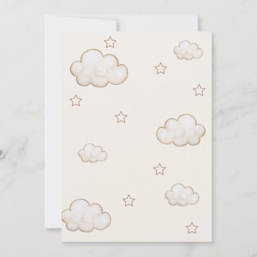 クマの風船が双子の赤ちゃんシャワーを待つ 招待状 (裏面)