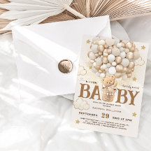 クマの風船が待つかわいいBoho赤ちゃんシャワー