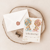 クマの風船が待つビーズおむつラッフル エンクロージャーカード