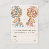 クマの風船が待つビーズおむつラッフル エンクロージャーカード (正面)