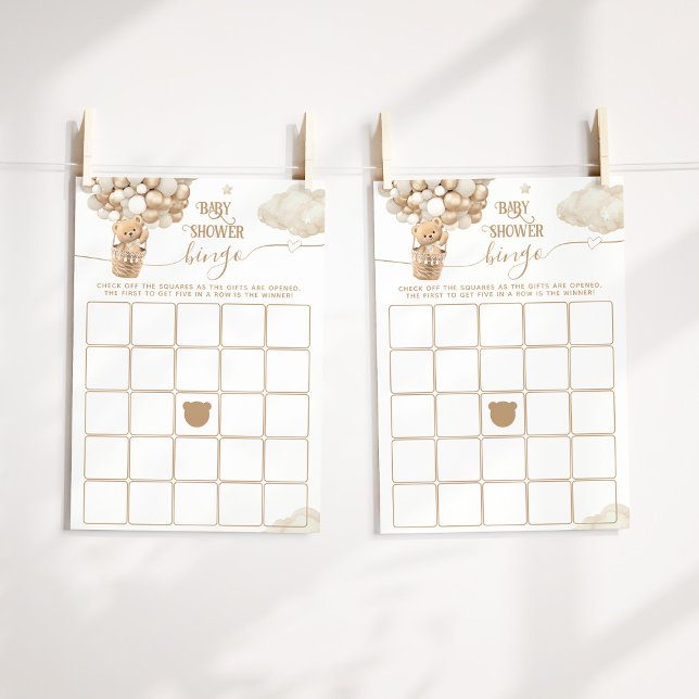 クマの風船が赤ちゃんシャワービンゴゲームを待つ (クリエイターアップロード済み)