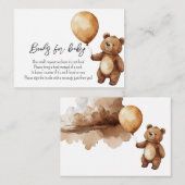 クマの風船の雲が赤ちゃんのシャワーを待つbearly エンクロージャーカード (正面/裏面)