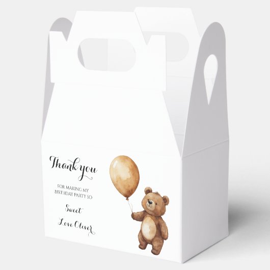 クマの風船の雲が赤ちゃんのシャワーを待つbearly フェイバーボックス (オープン)