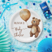 クマの風船の雲が赤ちゃんのシャワーを待つbearly ペーパープレート (パーティー)