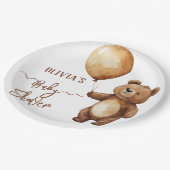 クマの風船の雲が赤ちゃんのシャワーを待つbearly ペーパープレート (アングル)