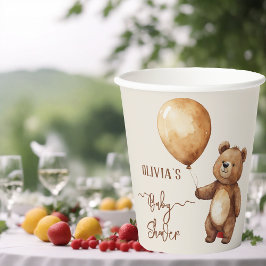クマの風船の雲が赤ちゃんのシャワーを待つbearly 紙コップ